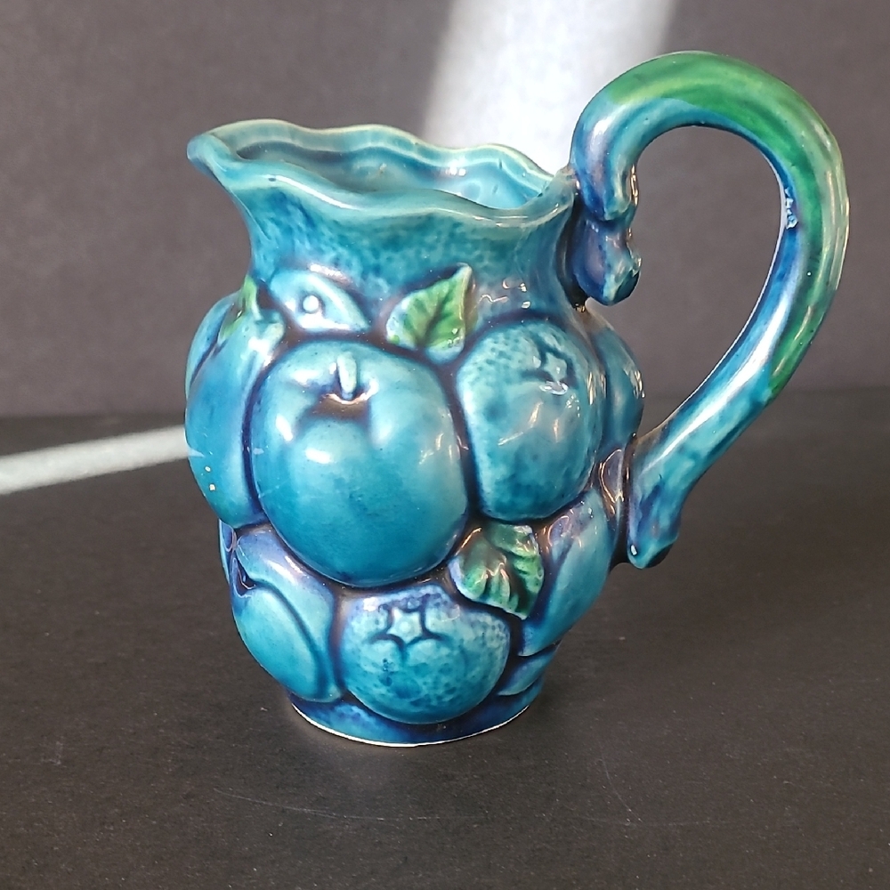 Inarco Blue and Green Ceramic Pitcher From Japan